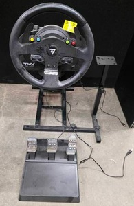 lot 58 image: Thrustmaster TMX Force Feedback Racing Wheel, stand and pedals (PC)