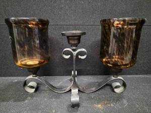 lot 47 image: Imposing Wrought-iron Dining Table Candelabra