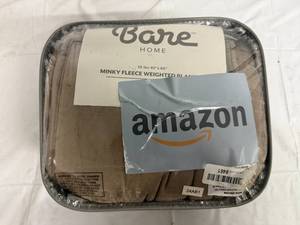 lot 2 image: Bare Home Minky Fleece Weighted Blanket - 10lbs