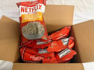 lot 174 image: 6 Bags of Netflix Cheddar Kettle Popcorn
