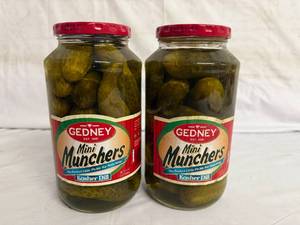 lot 157 image: 2 Jars of Gedney Mini Muncher Pickles