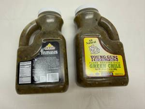 lot 350 image: 2x 24oz Young Guns Flame Roasted Diced Green Chili