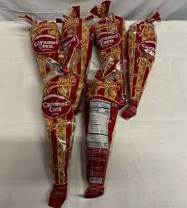 lot 22 image: 6x 7oz Popcornopolus-Carmel Corn