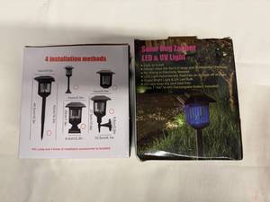 lot 47 image: 2x Solar Bug Zapper LED & UV Light