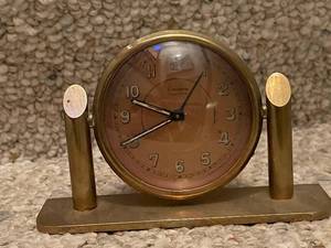 lot 561 image: Renora 7 Jewel Swiss Brass Desk Clock