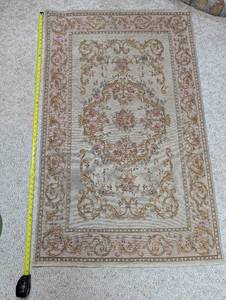 lot 576 image: Floral Area Rug with Ornate Border, Approx. 56x35 Inches