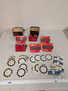 lot 605 image: View-Master Red Viewers and Assorted Reel Collection with Original Boxes