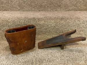 lot 639 image: Palimar Binoculars with Leather Case and Wooden Boot Jack