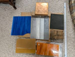 lot 647 image: Collection of Assorted Colored and Metal Sheet Panels