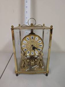 lot 735 image: Kundo Brass Anniversary Clock with Glass Dome Case