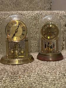 lot 784 image: Set of 2 Vintage Dome Anniversary Clocks Bucherer and Trenkit Quartz
