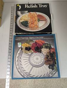 lot 915 image: Lot of 2 Vintage Relish Trays with Original Boxes