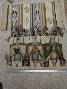 lot 922 image: Set of 2 Southwestern Style Woven Tapestries with Geometric Patterns