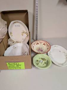 lot 925 image: Assorted Vintage Platters and Bowls including Stetson, Elpo, HLC, Steubenville