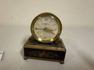 lot 631 image: Vintage Reuge Music Box Clock Made in Switzerland