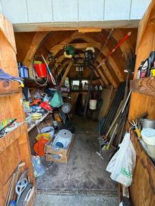 lot 1001 image: Mixed Lot of Hand Tools, Garden Equipment, and Hardware from Garden Shed