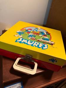 lot 756 image: 1982 Smurfs Portable Record Player with Original Case