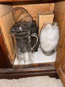 lot 768 image: Vintage Glass Pitcher, Jar, and Vase Collection