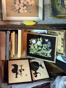 lot 775 image: Collection of Framed Vintage Artwork and Silhouette Prints