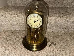 lot 906 image: Koma Anniversary Mantel Clock with Glass Dome and Key