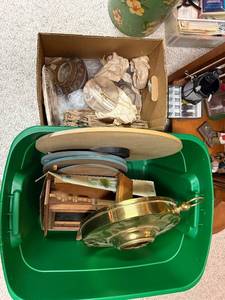 lot 911 image: Mixed Lot of Vintage Decor Items, Pottery, and Wooden Trinkets
