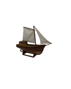 lot 110 image: Vintage Wooden Model Sailboat