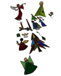 lot 103 image: Decorative Stained Glass Pieces