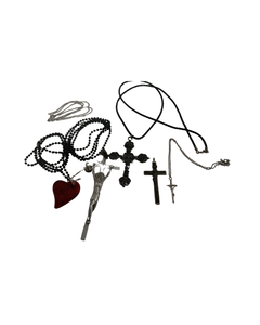 lot 86 image: Lot of Assorted Religious Cross Necklaces and Chains