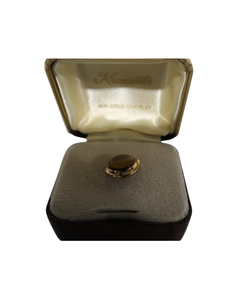 lot 78 image: 14K Gold Overlay Tigers Eye Tie Tack
