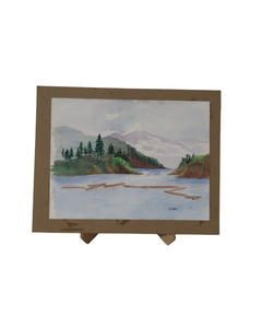 lot 61 image: Original Watercolor Painting of a Lake Scene