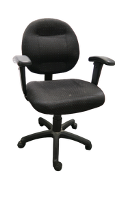 lot 2 image: Functional Black Office Chair with Adjustable Armrests