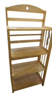lot 10 image: Tall Blonde Wood Folding Shelf Unit - Great Refinishing Project
