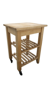 lot 4 image: Butcher Block Kitchen Cart with Shelves