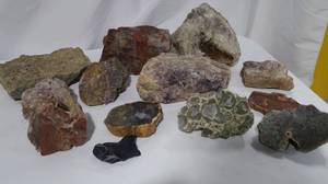 lot 73 image: Assorted Lot of Geodes, Rocks, and Mineral Specimens