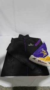 lot 71 image: Minnesota Vikings Jacket and Santa Stocking Cap