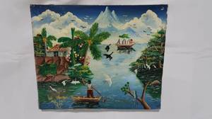 lot 67 image: Original Painting by W. Obregon from Len, Nicaragua