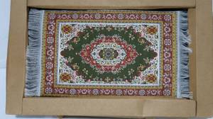 lot 62 image: Small Decorative Miniature Rug with Fringe