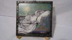 lot 60 image: Framed Mixed-Media Artwork with Unique Metal Frame