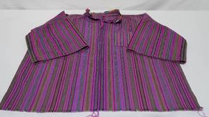 lot 52 image: Hand-Woven Striped Poncho or Tunic-Style Shirt