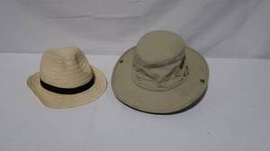 lot 51 image: Lot of Two Hats, Including a Straw Fedora