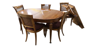 lot 26 image: Vintage Thomasville Dining Room Set with Table, 2 Leaves, and 4 Chairs