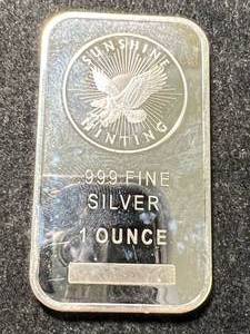 lot 13 image: 1 TROY OZ .999 FINE SILVER SUNSHINE MINTING BAR