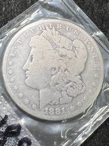 lot 30 image: 1881 US MORGAN SILVER DOLLAR