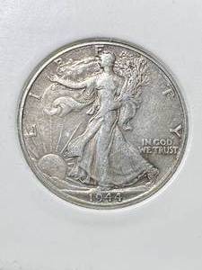 lot 37 image: 1944 US WALKING LIBERTY HALF DOLLAR