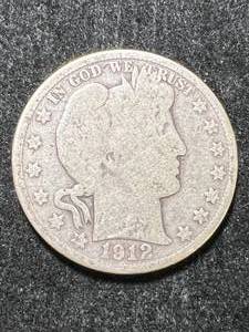 lot 38 image: 1912-D US BARBER HALF DOLLAR