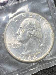 lot 39 image: 1964 US WASHINGTON QUARTER UNC