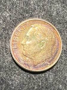 lot 60 image: 1963-D US ROOSEVELT DIME NICELY TONED