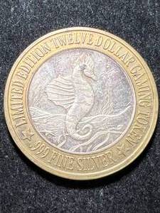 lot 63 image: .6 TROY OZ .999 FINE SILVER CASINO TOKEN