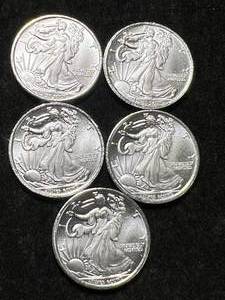 lot 70 image: HALF TROY OZ TOTAL .999 FINE SILVER FRACTIONAL ROUNDS