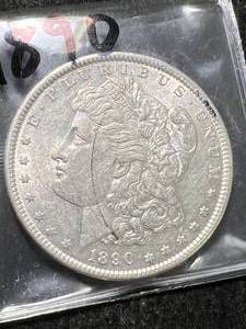 lot 72 image: 1890 US MORGAN SILVER DOLLAR